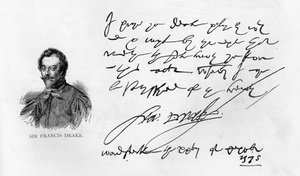 Handstil och signatur av Sir Francis Drake av Unbekannt