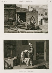 Hårdvara och järnhandel Knivslip och barberare, Egypten, ca 1798 av Unbekannt