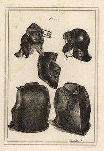 Huvudstycke eller hjälm, bröstplatta och ryggstycke som bars av Roundhead-generalen Robert Greville, Lord Brooke, när han dödades i Lichfield av Unbekannt