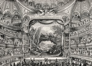 Teaterns historia: Variétés Amusantes-teatern i Paris (numera Théâtre-Francais) av Unbekannter Künstler