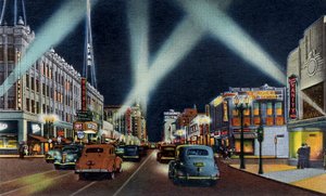Hollywood boulevard på natten Kalifornien av Unbekannter Künstler
