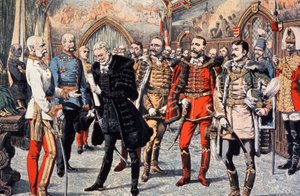 Ungerska dignitärer som togs emot av Franz Joseph I i Ungern av Unbekannter Künstler