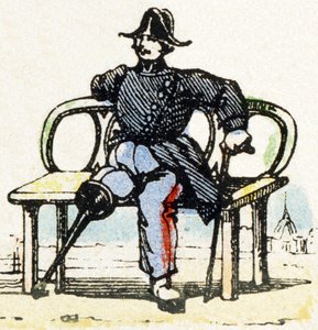 I - Invalide - Alfabetet - barnunderhållning - Bildepinal, populär serie c.1890 (illustration) av Unbekannt
