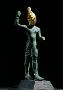 Idol av stormguden Baal, från Syrien, bronsåldern (ca 1350-1250 f.Kr.) (brons och guld) av Unbekannt