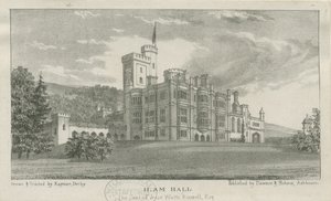 Ilam Hall: litografi, nd [c.1839] av Unbekannt