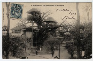 Ile de France, Hauts de Seine (92), Le Plessis Robinson (Le Plessis-Robinson): panoramautsikt över "True Arbre", en guinguette installerad på toppen av en kastanj - Vykort daterat 1904 av Unknown