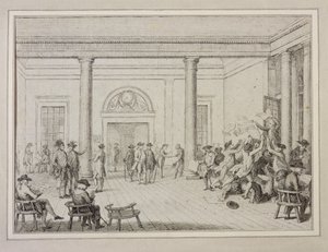 Börsens inre, ca 1790 (etsning) av Unbekannt