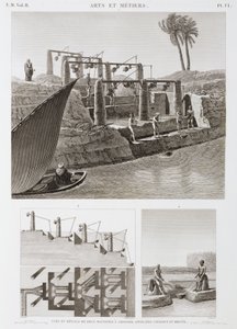 Bevattning Två bevattningssystem, Egypten, ca 1798 av Unbekannt