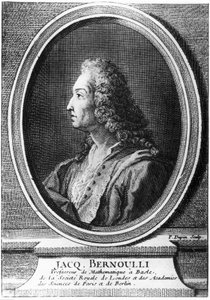 Jacques Bernoulli, schweizisk matematiker, ca 1700 av Unbekannt