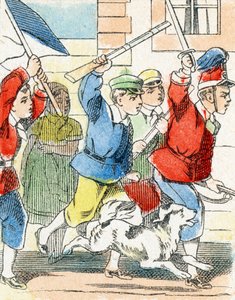 Spel: Assault - Alfabetet - barnunderhållning - Bildepinal, populär serie c.1890 (illustration) av Unbekannt