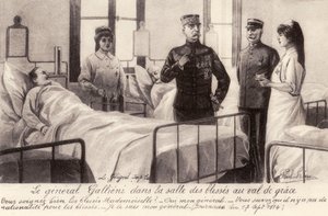 Joseph Gallieni besöker de sårade av Unbekannter Künstler