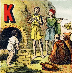 K: Kabylien. Kabylien är ett land som ligger i Afrika. Det är bebott av kabyler - gravyr utvunna från det geografiska alfabetet. Guerin-Muller et Cie, förlag, Paris av Unbekannt