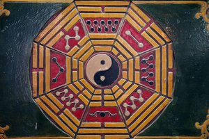Khanh Van Nam Vien taoistisk pagod. Yin Yang symbol. Ho Chi Minh City. Vietnam av Unbekannt