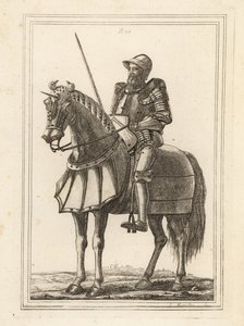 Kung Edward III avbildad som en beväpnad riddare till häst från vapenhuset vid Tower of London av Unbekannt