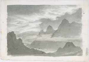 Skikt av stratus, kransar bergssluttningar, ca 1803-1811 av Unbekannter Künstler