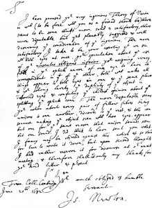 Brev från Sir Isaac Newton till William Briggs, M.D., skrivet från Trinity College, Cambridge, 20 juni av Unbekannt