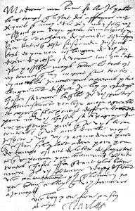 Brev, på franska, från kejsar Karl V. till sin svärdotter, drottning Mary I av England, där han uttryckte sin önskan att träffa sin son, kung Filip, hennes man, för att rådgöra med honom om angelägenheter, där han uttryckte ånger för nödvändigheten av att  av Unbekannt