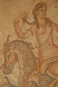Libyen, romersk mosaik av Nymph & Satyr från Villa of Jason Magnus av Unbekannt
