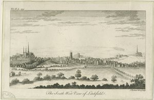 Lichfield - South West View: gravyr, nd [c 1764] av Unbekannt