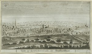Lichfield - South West View: gravyr, nd [c 1780-85] av Unbekannt
