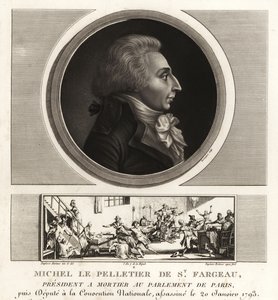 Louis-Michel le Peletier, markis av Saint-Fargeau (1760-1793), fransk politiker och martyr under franska revolutionen av Unbekannt