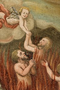 Luesen Luson i Val di Luson Luesener Tal under Plose nära Brixen Sydtyrolen Alto Adige Italien kyrka Saint George frälsning av skärselden av Unbekannt