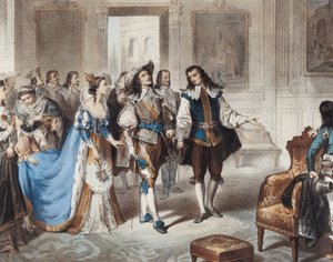 MURILLO, Bartolome Esteban (1617-1682). Målaren Murillo besöker El Escorial" ("Målaren Murillo besöker El Escorial"). Litografi av L. Turgis av Unbekannter Künstler