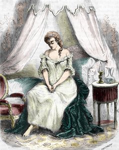 Madame du Barry inlåst i klostret Pont-aux-Dames 1774. 1800-talet (gravyr)