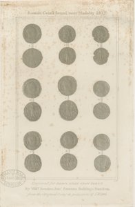 Madeley - romerska mynt: gravyr, nd [c 1817] av Unbekannt
