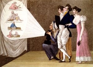 Magisk lykta i Paris, ca 1810 (gravyr) av Unbekannter Künstler