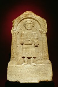 Begravningsstele i marmor, med grekisk inskription, romersk, 300-talet f.Kr av Unbekannt