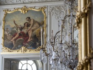 Mars och Venus. Målning av Carle Van Loo (1705-1765). Prinsens sovrum, Hotel de Soubise, Paris av Unbekannt