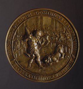 Medalj till minne av pesten slukade Rom åren 1656-1657 av William M. Timlin