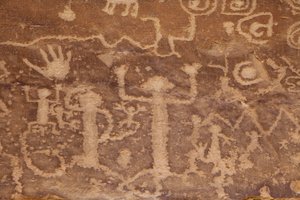 Mesa Verde, amerikanska Petroglyphs Anasazi eller Pueblo förfäder