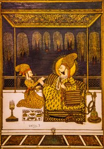Miniatyrmålning, Mehrangarh Fort, Jodhpur, Jodhpur, Rajasthan, Indien, Asien (foto)
