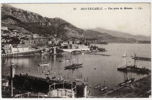 Monte Carlo (Monte-Carlo): Utsikt över staden från Monaco - Vykort från slutet av 1800- och 1900-talet av William M. Timlin