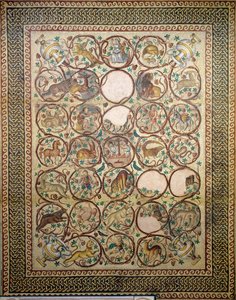 Mosaik av Quabr Hiram från golvet i mittskeppet i St. Christopher-kyrkan, 575 (mosaik) av Unbekannt