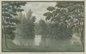 Needwood - Brickley Lodge: akvarellmålning, 1786 av Unbekannt
