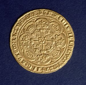 Adel av Edvard III (1312-77) på baksidan som visar ett korsmönster, Calais mint, introducerad 1344 (guld) (för framsidan se: 110161) av Unbekannt