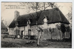 Normandie, Orne (61), Les Champeaux: utsikt över gården Ronceray, hemma hos Charlotte Corday (1768-1793) - Vykort sent 1800-tidigt 1900-tal av William M. Timlin