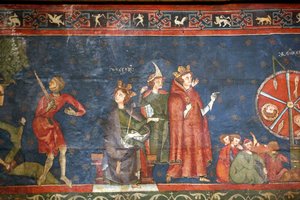 Notre Dame de Clermont-katedralen, Clermont-Ferrand, Frankrike, St Georges kapell (slutet av 1200-talet), Fresco-detalj (foto) av Unbekannt