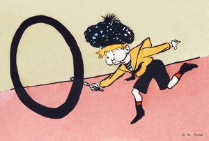 O som O-formad båge - Kids Alphabet. C.M.-redaktör, Paris. Handmålade vykort, frankerade 1904. Mått: 14 x 9 cm av Unbekannt
