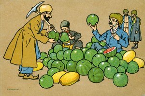 Gamla Tbilisi: Vattenmelonförsäljare av Unbekannter Künstler