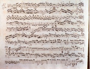 Sida med partitur av en Sinfonia concertante av Pleyel av Unbekannter Künstler
