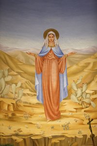 Målning i Visitationskyrkan i Ein Kerem: Jungfru Maria i det heliga landet, Ein Kerem, Israel av Unbekannt