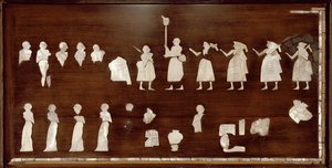 Panel känd som "Standard of Mari", tidig dynastisk period, c.2500 f.Kr. (skal, kalksten och bitumen) av Unbekannt