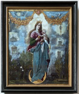Församlingskyrka (Parochiekerk Sint-Martinus). Målning. Obefläckad befruktning, eller Madonna med barn. av Unbekannter Künstler