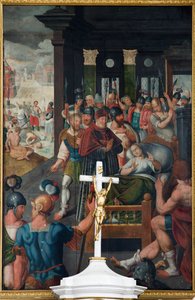 Sockenkyrka (Sankt Mikael, Cornelius och Ghislenus församlingskyrka). Interiör. Målning. av Unbekannter Künstler