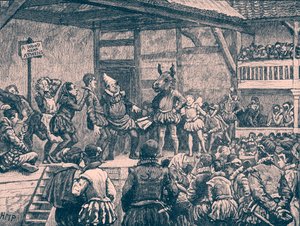 Uppförande av "En midsommarnattsdröm" av Shakespeare (gravyr) av Unbekannter Künstler