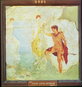 Perseus befriar Andromeda, från de fem skeletternas hus, Pompeji, 4:e dekorativa stilen, c.30 e.Kr. (fresk) av Unbekannt